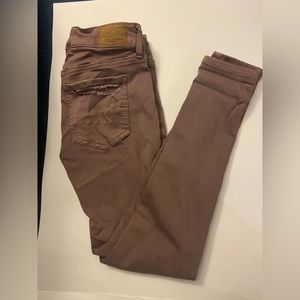 American Eagle Outfitters: Brown Super Stretch X Jeggings